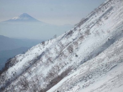 赤岳斜面と富士山