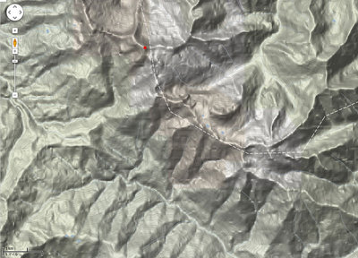 等高線さえ入ればこっちのもんさ！　（競技場は地図のもっと下）