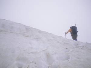 雪壁の登り