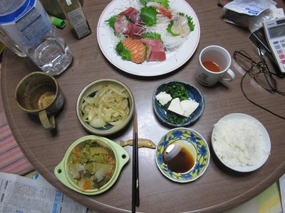 ある夜の日本の食卓