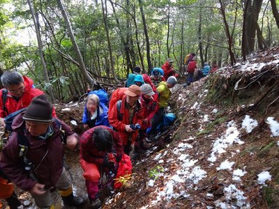 ３合目あたり、初心者多し
