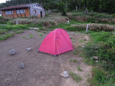 新調のテント　ちょっと狭いけどまずまず快適でした。