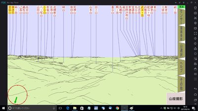 横山岳から南方向を俯瞰するの図