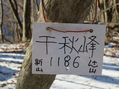 千秋峰の標識がありました