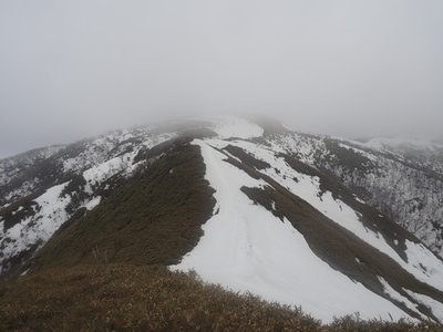 雨乞岳への稜線