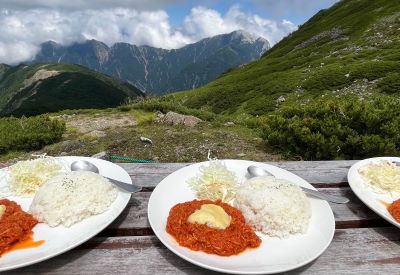 甲斐駒を見ながらのランチ