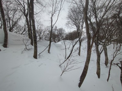 猫ヶ洞ピーク手前の雪庇