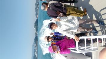 鳥羽を後にして船上デッキで