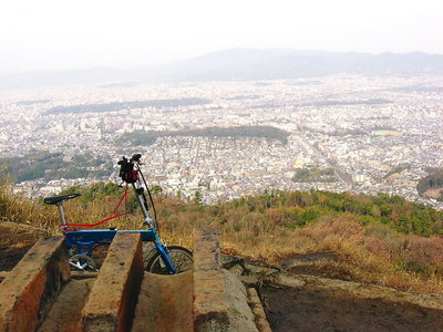 〇 大文字山から市街地と西山見る
