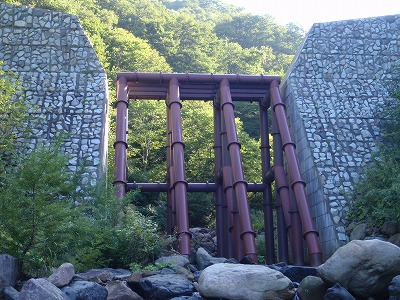 これ岩防堰堤? それとも水門の一種?