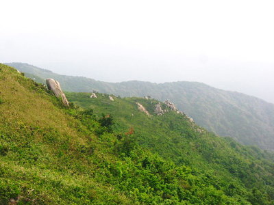 ● インデアンの先、薄く見える尾根が駄口に降りてる