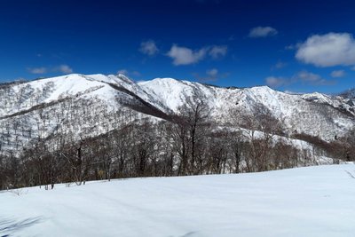 P1614の稜線から－正面に栗ヶ岳が見える