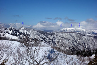 籾糠山、大滝山、人形山、三ヶ辻山
