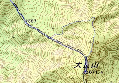大長山付近のコース図です