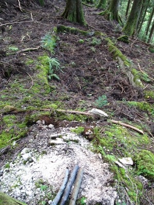 青田第1工場の木酸液貯蔵槽跡