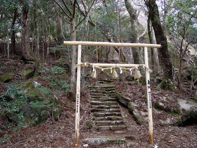 妙見神社の鳥居は一週間前に新調されたばかりだった。