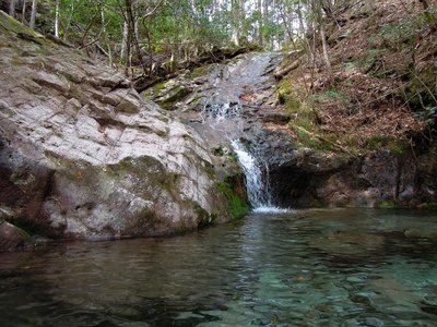 大滝滝上の二つ目の釜とナメ。